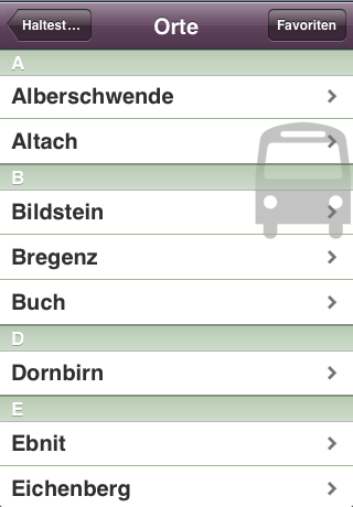 Ortsauswahl