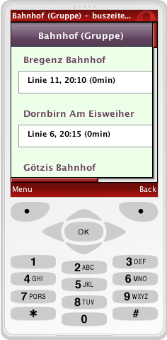 Detailansicht einer Haltestelle (© Opera Mini 4.2 Simulator)